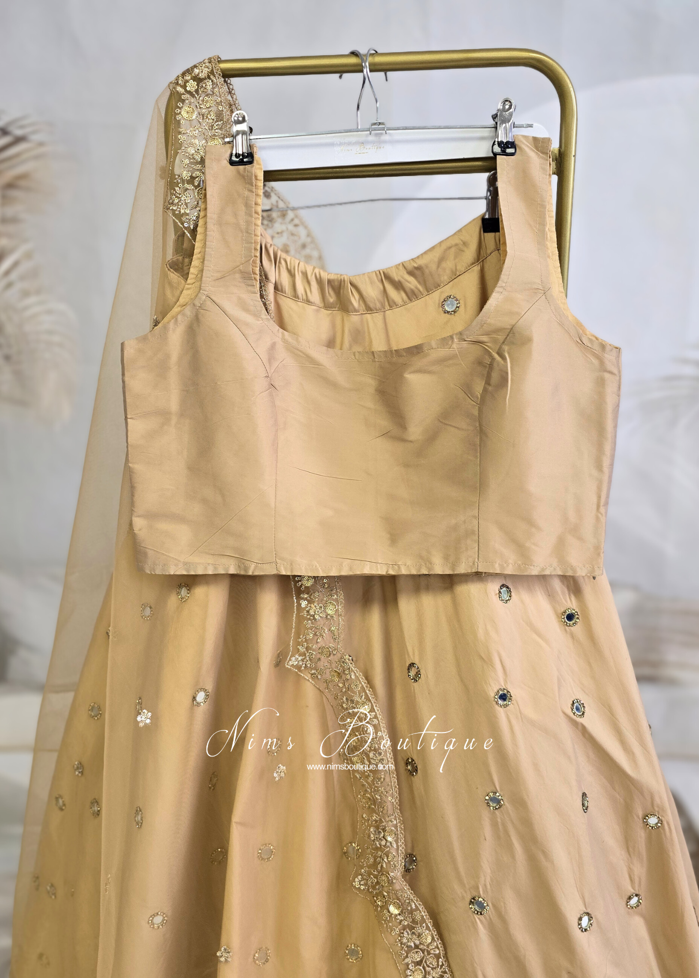 Sleeveless Gold Silk Blouse (6-28)