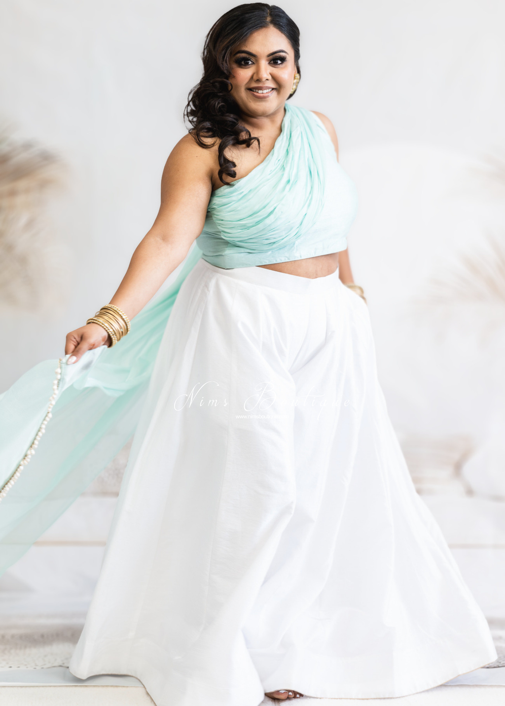 Arya White Flared Trousers (sizes 4-18)