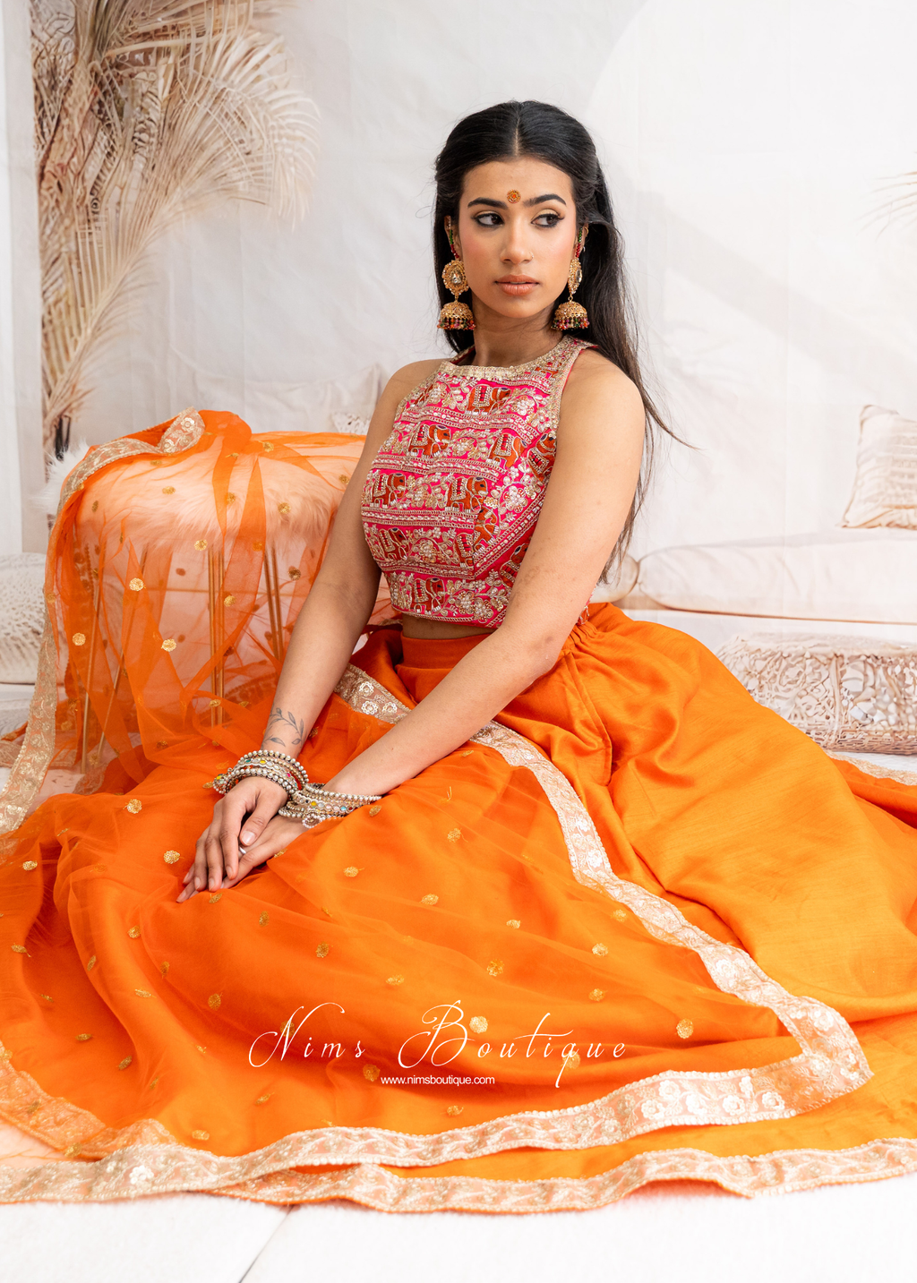 Serena Luxury Elephant Embroidered Pink Blouse (one size)