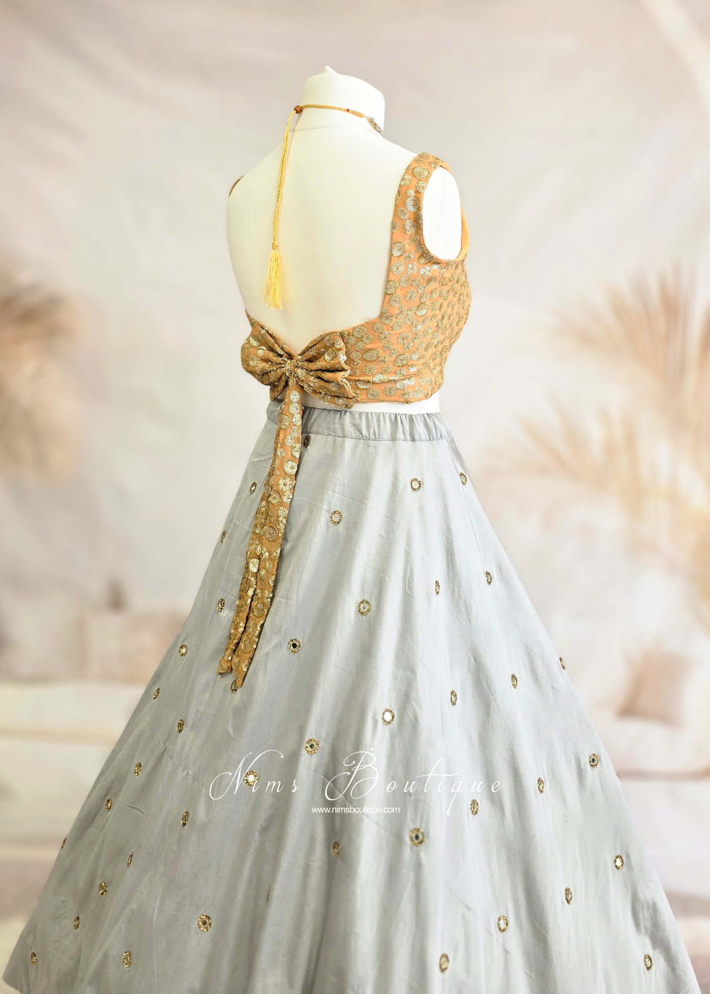 Luxury NB Gold Sequin Bow Blouse (size 4-20)