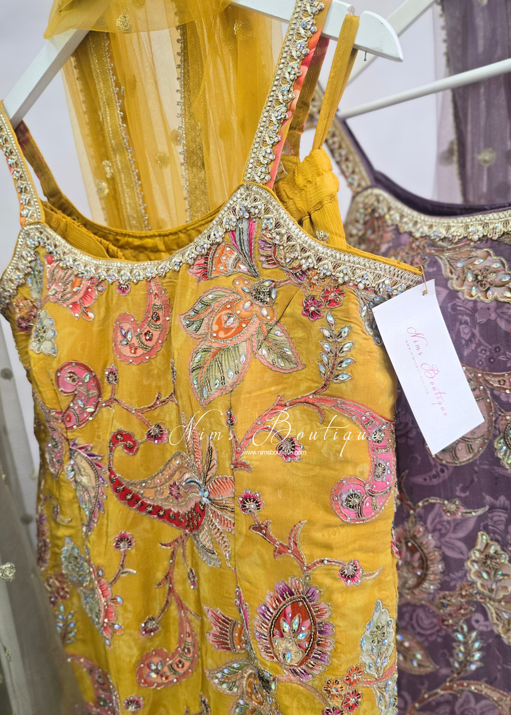 Strap Embellished Gharara Suit (size 12)
