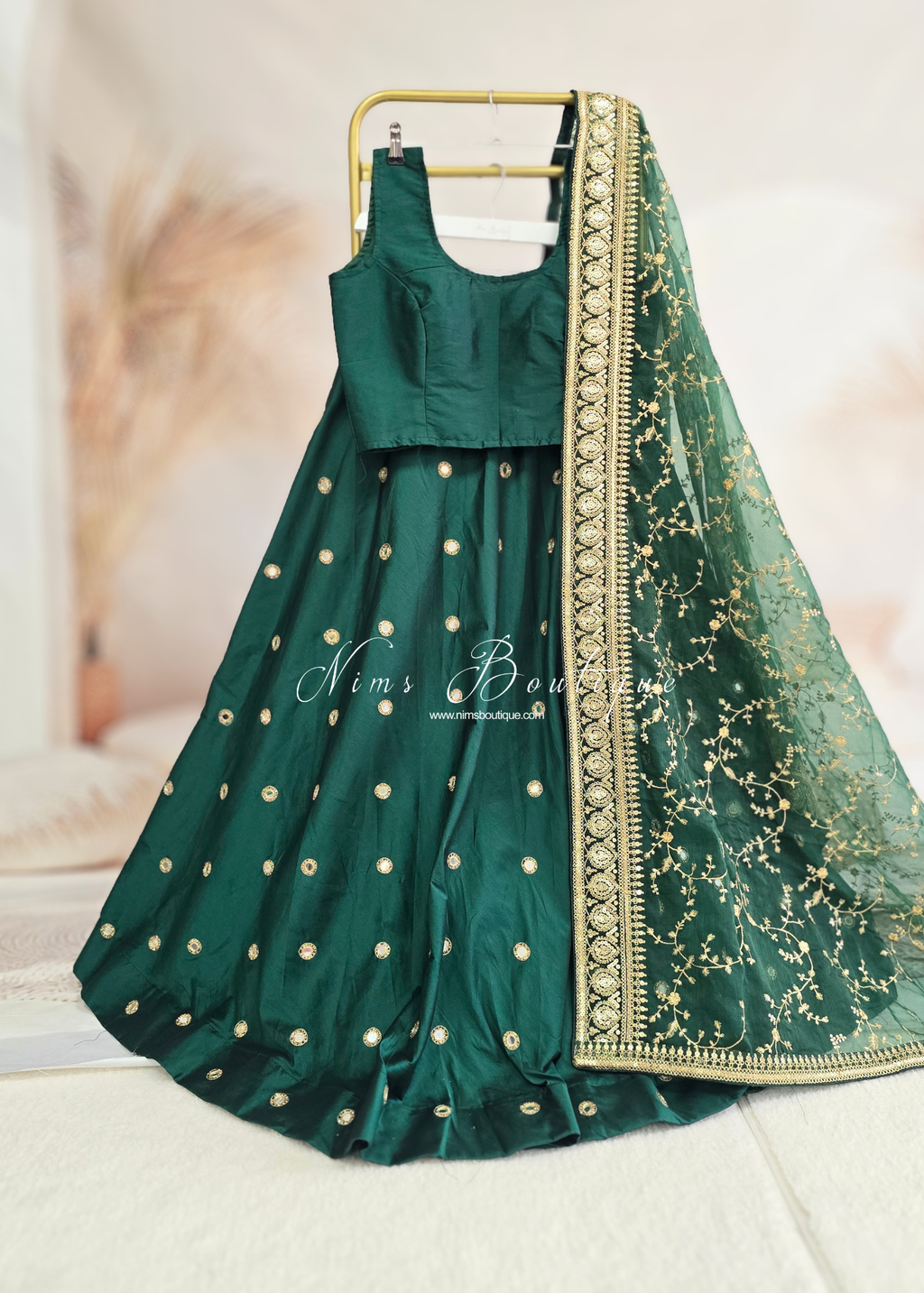 The NB Dark Green Sleeveless Silk Blouse (4-26)