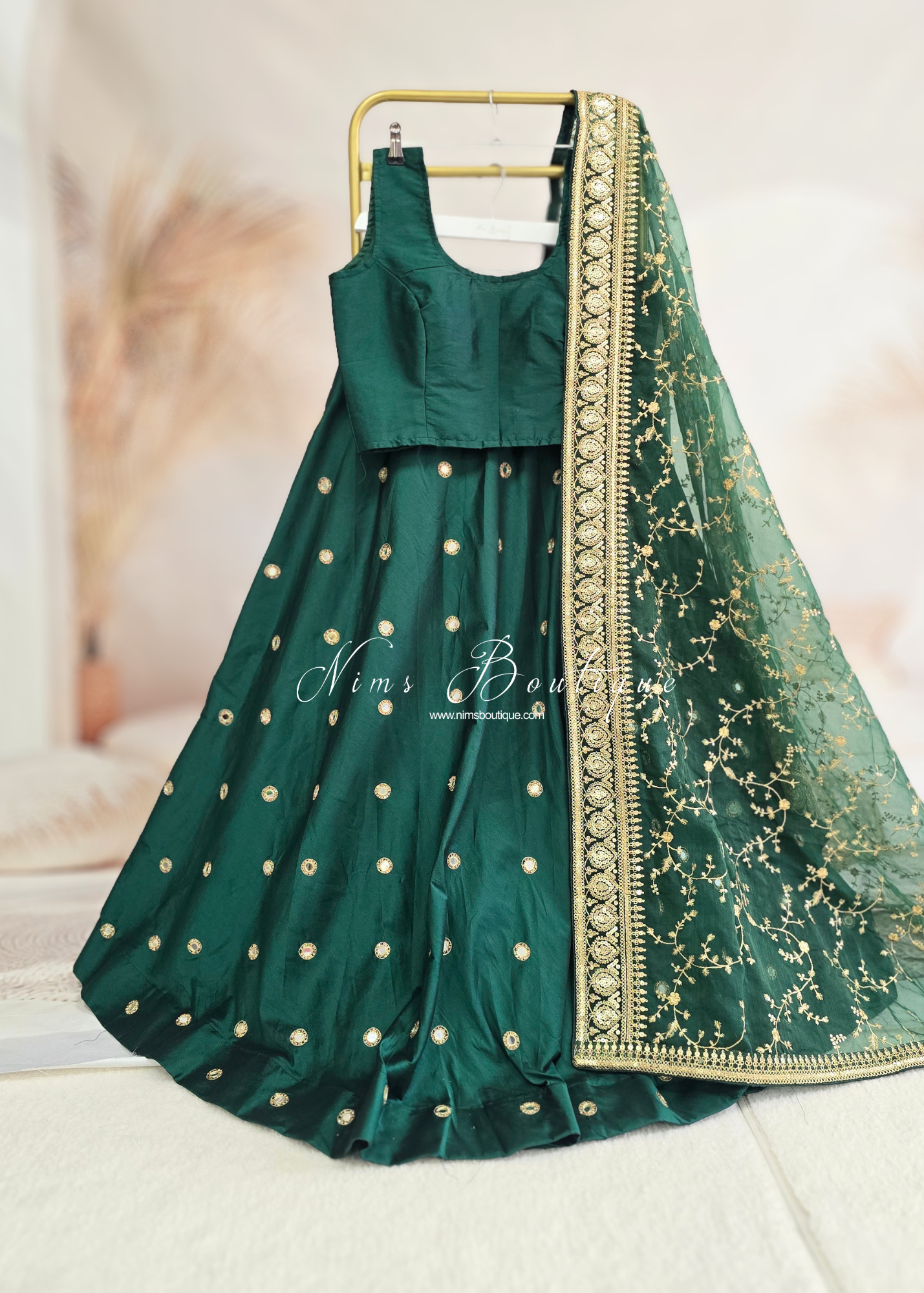 The NB Dark Green Sleeveless Silk Blouse (4-26)