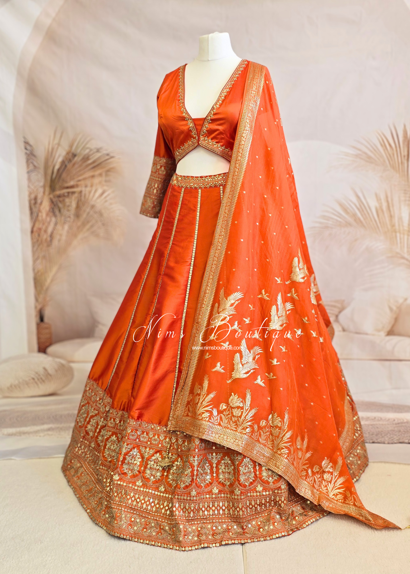 Luxury Silk Long Sleeve Lehnga (size 12-14)