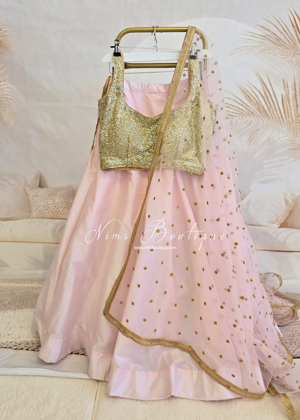 Readymade Light Blush Silk skirt/lehnga (sizes 4-20)