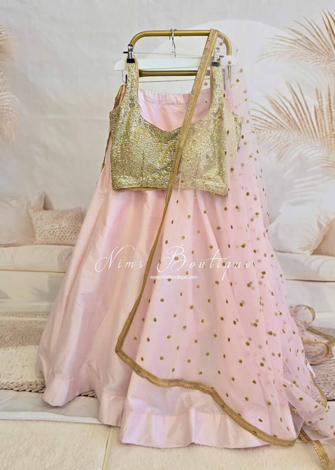 Readymade Light Blush Silk skirt/lehnga (sizes 4-20)