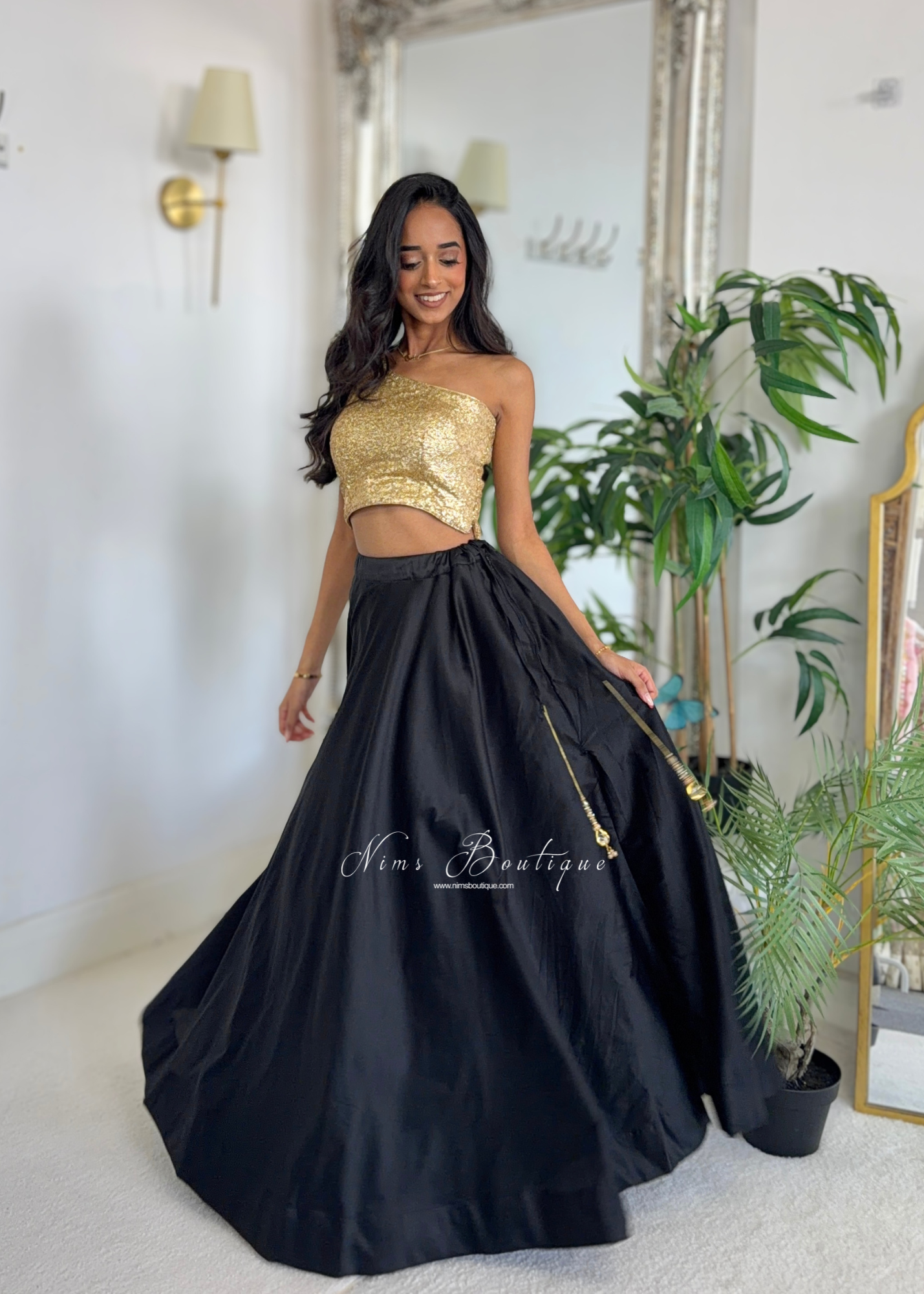 Readymade Black Silk skirt/lehnga (sizes 4-26)