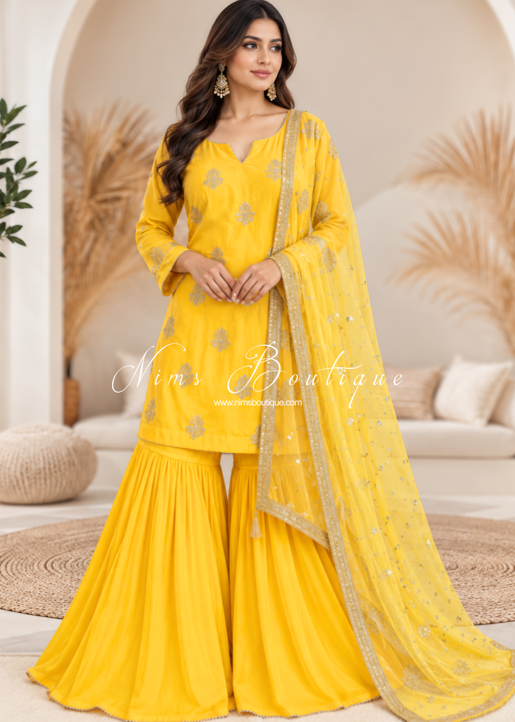 Deep Yellow Gharara Suit (size 10-12)