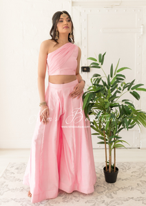 Arya Baby Pink Luxury One Shoulder & Dupatta blouse (6-14)