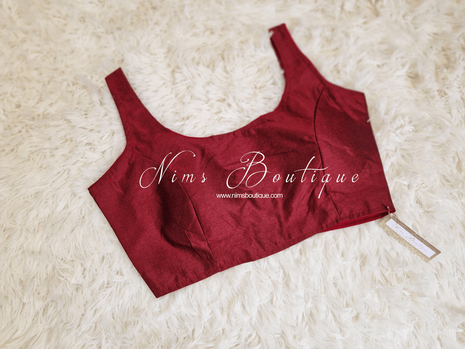 Nims Boutique The NB Maroon Blouse 12-14