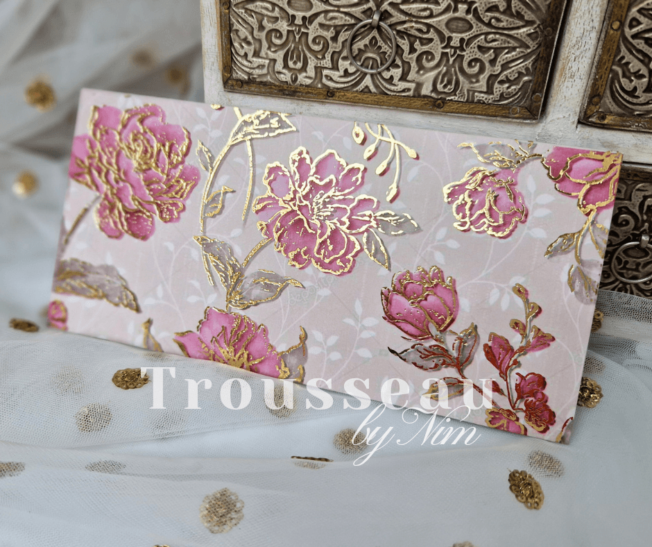 Nims Boutique Pink Flower Foil Print Money Wallets
