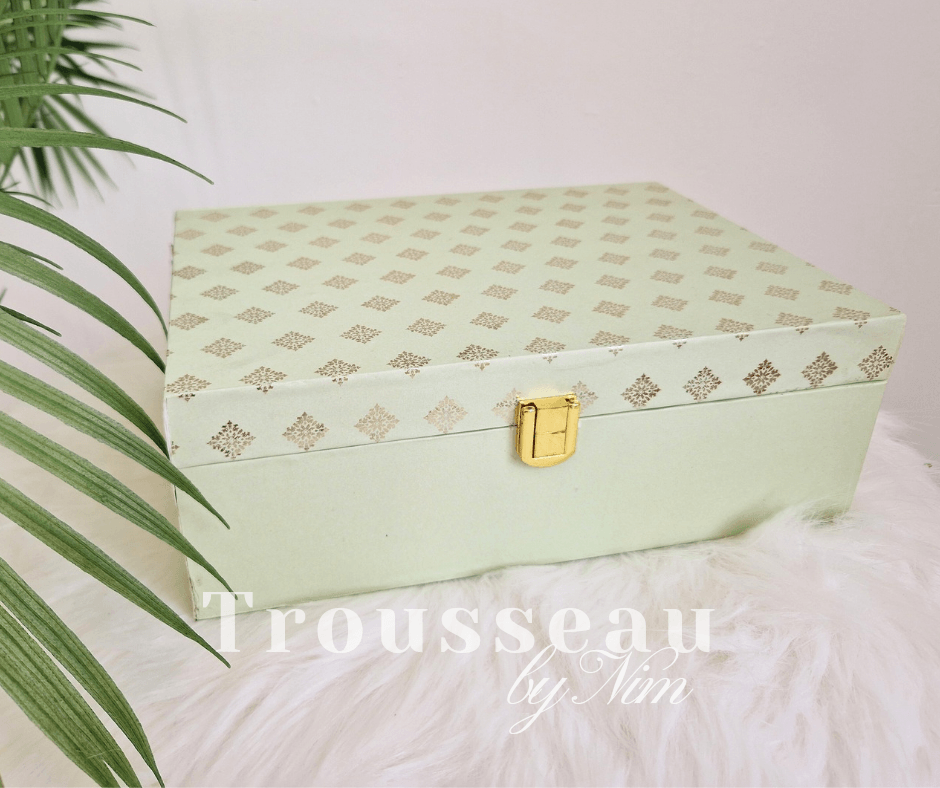 Nims Boutique Luxury Peach Pastel Foil Print Large Gift Box 4 colours