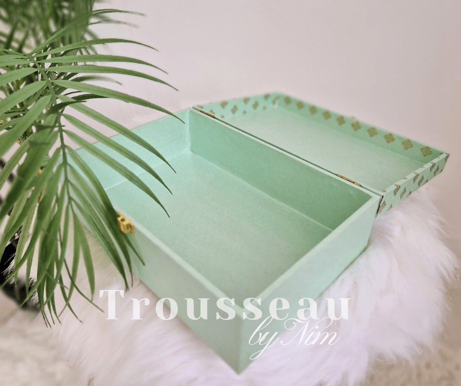 Nims Boutique Luxury Peach Pastel Foil Print Large Gift Box 4 colours