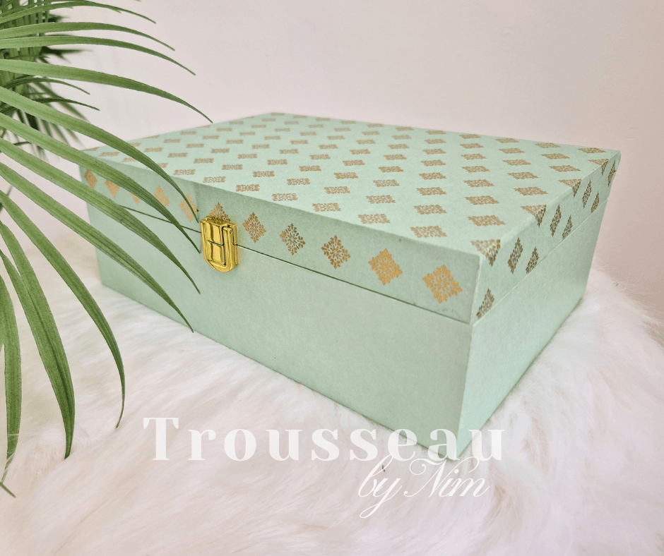 Nims Boutique Luxury Peach Pastel Foil Print Large Gift Box 4 colours