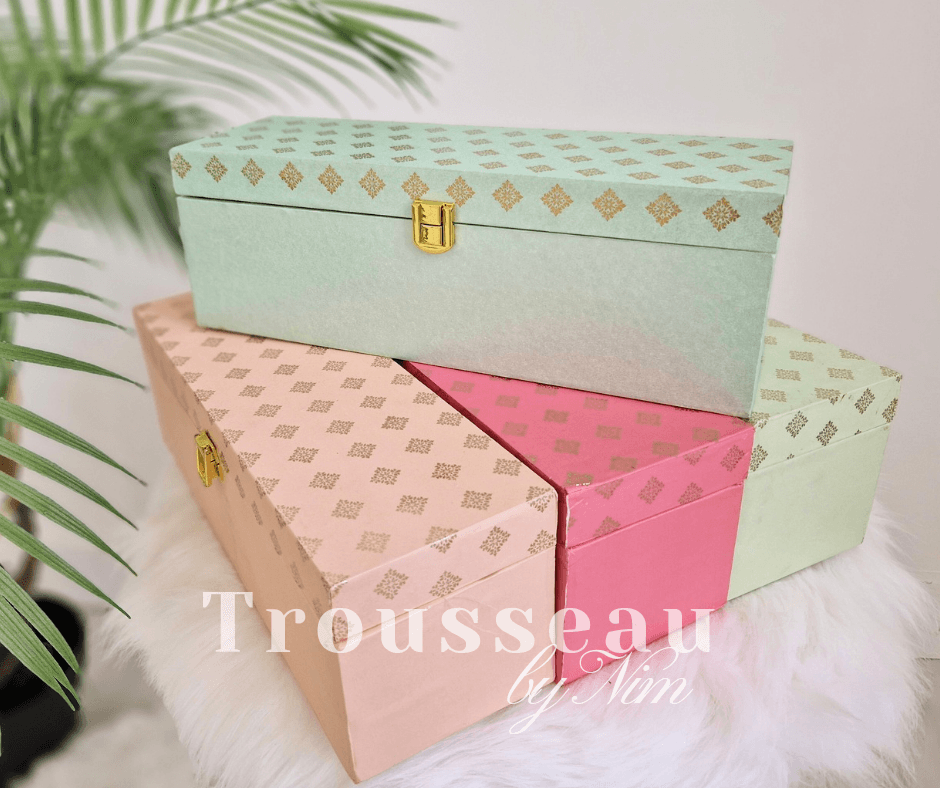 Nims Boutique Luxury Pastel Foil Print Bangle Storage Box 4 colours