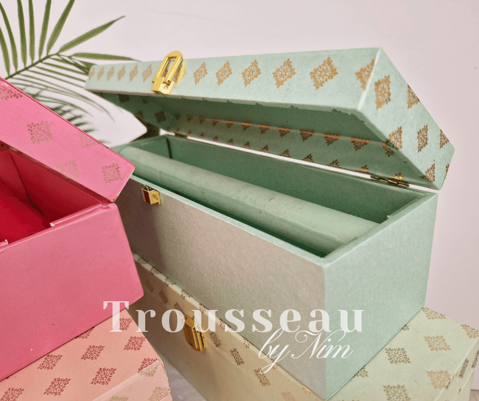 Nims Boutique Luxury Pastel Foil Print Bangle Storage Box 4 colours