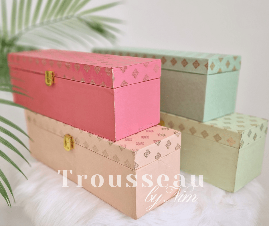 Nims Boutique Luxury Pastel Foil Print Bangle Storage Box 4 colours