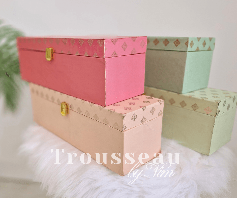 Nims Boutique Luxury Pastel Foil Print Bangle Storage Box 4 colours