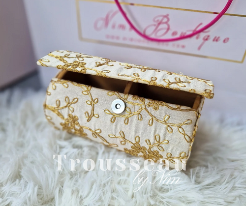 Nims Boutique Ivory/Cream Embroidered Bangle Box