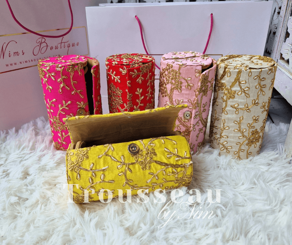 Nims Boutique Light Pink Embroidered Bangle Box