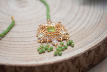 Ridhi Lime Green Earrings, Tikka & Passa Set