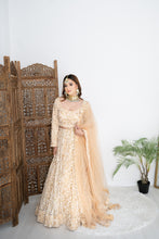 Nims Boutique Ivory & Gold Thread Embroidered Lehnga 8-20