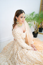 Nims Boutique Ivory & Gold Thread Embroidered Lehnga 8-20