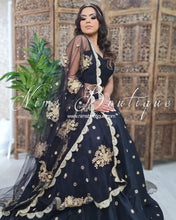 Rani Luxury Black Mirror readymade lehnga skirt (sizes 4-26)