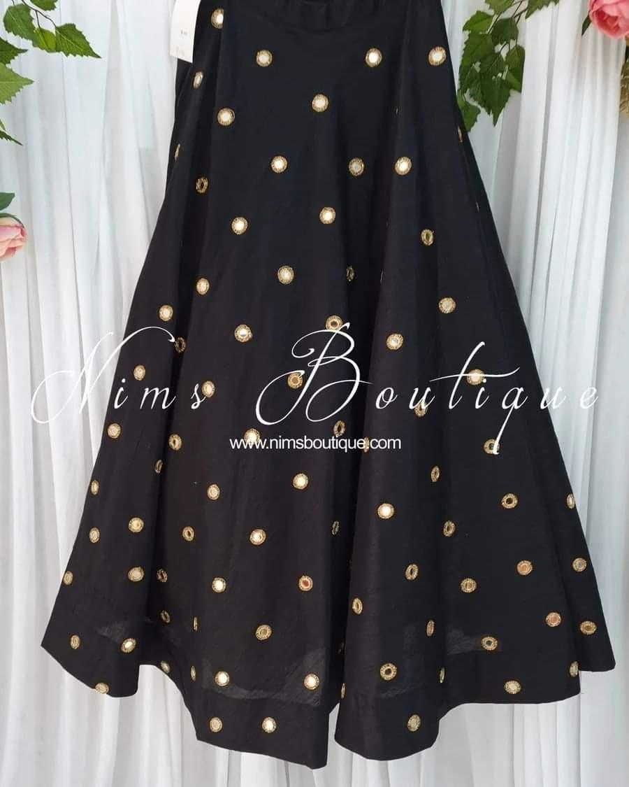 Nims Boutique Rani Luxury Black Mirror readymade lehnga skirt sizes 4-26
