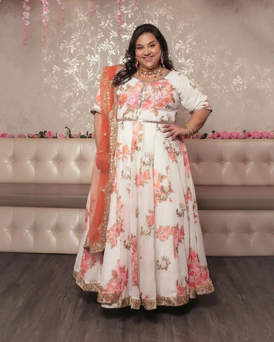 Dahlia Cream Floral Gown (10-12)