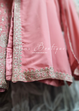 Pink Embroidered Sharara Suit with sleeves (18-22)