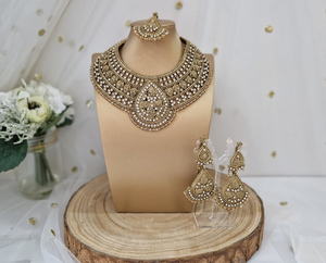 Nims Boutique Waheeda Antique Gold & Gold Bead Bridal Set SS107