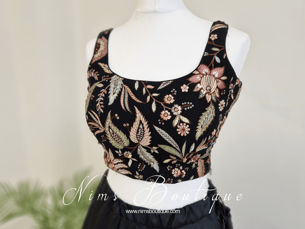 Nims Boutique Luxury Sarika Black Blouse size 4-18