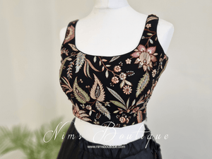 Nims Boutique Luxury Sarika Black Blouse size 4-18