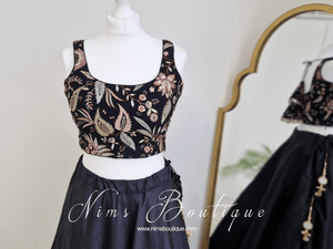 Nims Boutique Luxury Sarika Black Blouse size 4-18