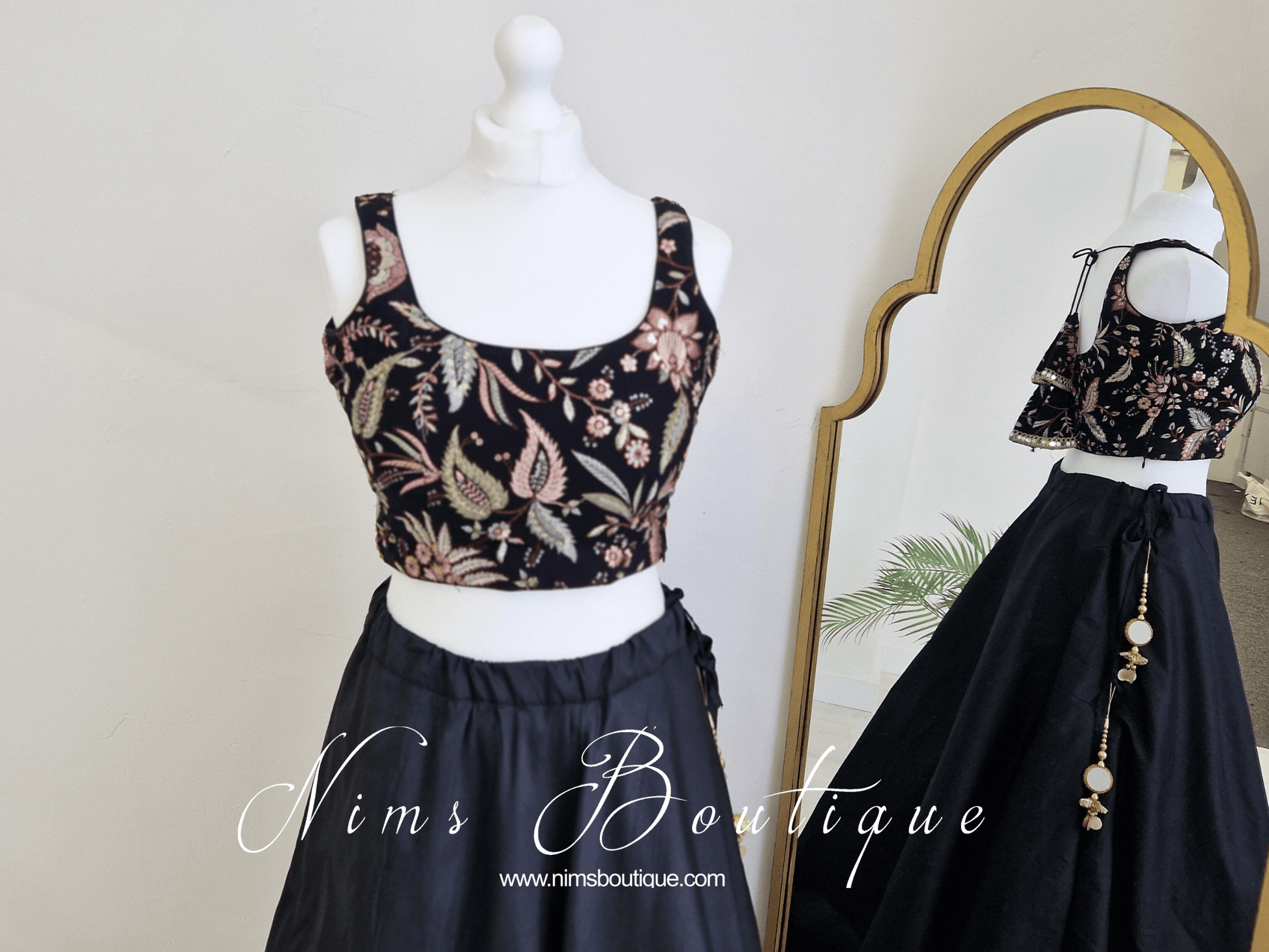 Nims Boutique Luxury Sarika Black Blouse size 4-18