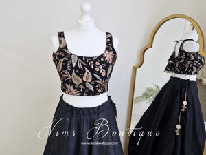 Nims Boutique Luxury Sarika Black Blouse size 4-18