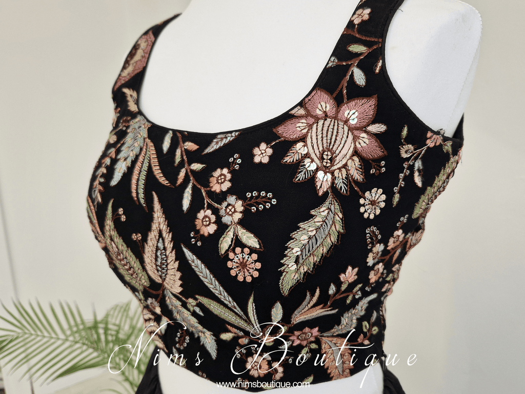 Nims Boutique Luxury Sarika Black Blouse size 4-18