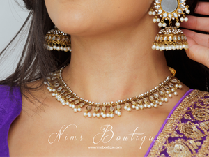 Nims Boutique Nandini Royal Antique Gold & Pearl Necklace