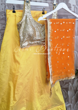 Nims Boutique Orange Net Sequin Dupatta/Chunni