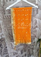 Nims Boutique Orange Net Sequin Dupatta/Chunni