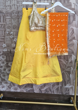 Nims Boutique Orange Net Sequin Dupatta/Chunni