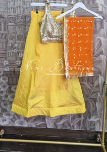 Nims Boutique Orange Net Sequin Dupatta/Chunni