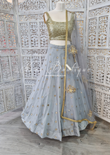 Nims Boutique Rani Luxury Grey Mirror readymade skirt/lehnga size 4-22