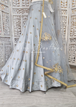 Nims Boutique Rani Luxury Grey Mirror readymade skirt/lehnga size 4-22