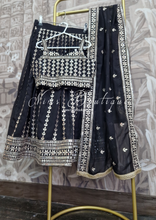 Luxury Black Zari Work Kids Lehnga