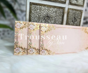 Cream Floral Foil Print Money Wallets