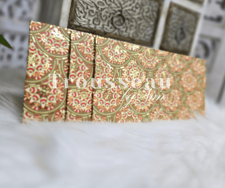 Nims Boutique Orange/Green Patterned Foil Print Money Wallets