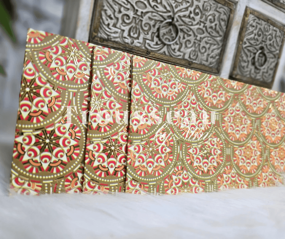 Nims Boutique Orange/Green Patterned Foil Print Money Wallets