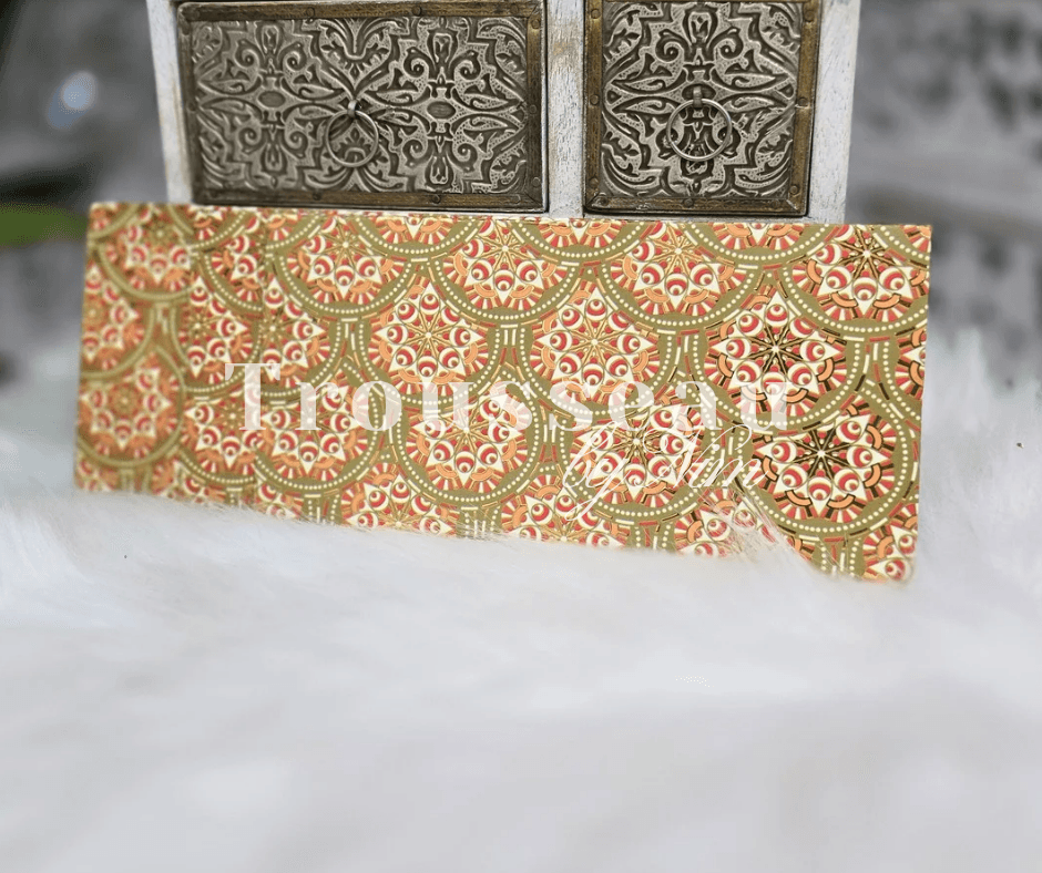 Nims Boutique Orange/Green Patterned Foil Print Money Wallets